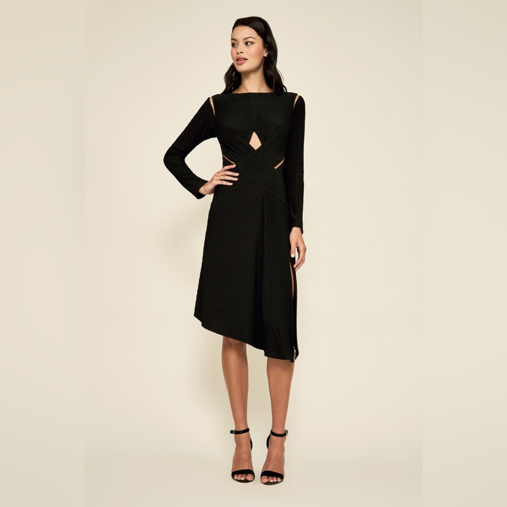 BOLLANI PINTUCK CUTOUT DRESS